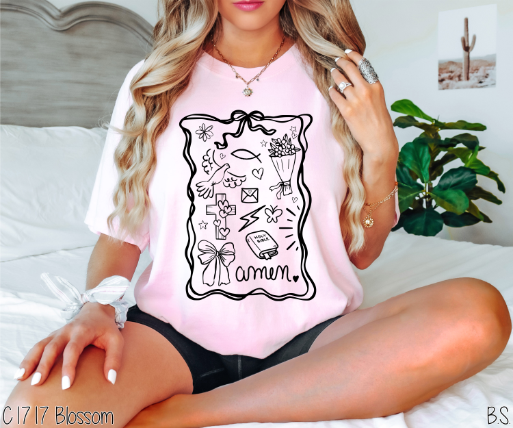 Coquette Frame Amen Doodle #BS8028