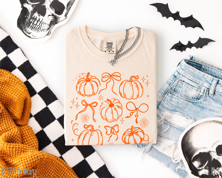 Coquette Pumpkin Collage One Color #BS8361