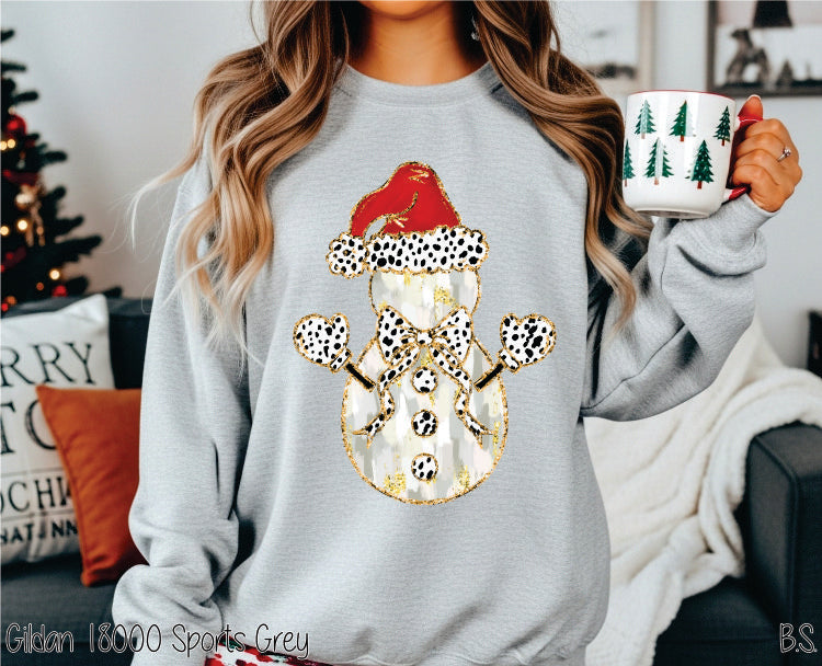 Coquette Faux Glitter Snowman #BS7609