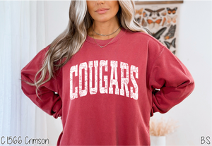 Cougars Distressed Arch #BS8551