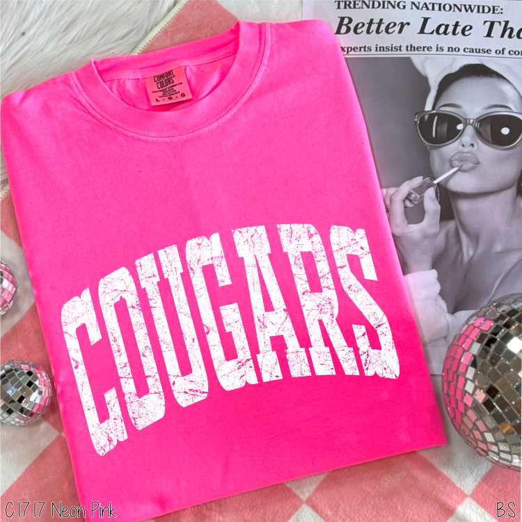 Cougars Distressed Arch #BS8551