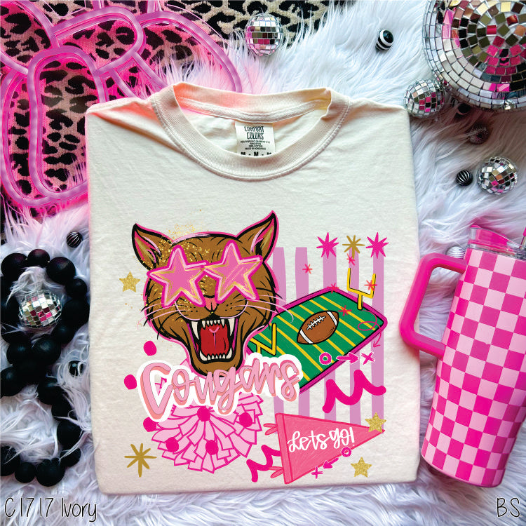 Cougars Pink Preppy Mascot #BS8312