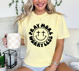 Cross Eyes Smiley Pray More #BS5379