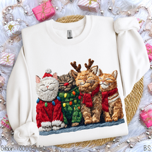 Load image into Gallery viewer, Cute Cats Christmas Faux Crochet #BS8723
