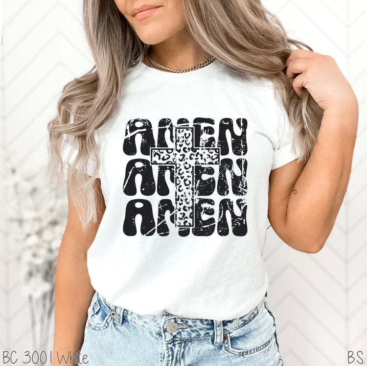 Distressed Amen Leopard Cross #BS5487