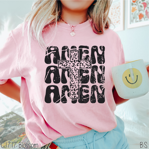 Distressed Amen Leopard Cross #BS5487