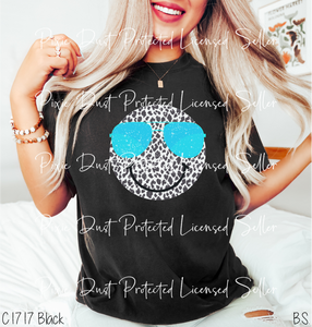 Distressed Leopard Smile With Glasses #BS5742