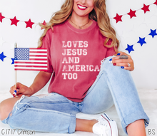 Load image into Gallery viewer, Distressed Loves Jesus &amp; America Too #BS6913
