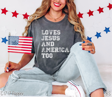 Load image into Gallery viewer, Distressed Loves Jesus &amp; America Too #BS6913
