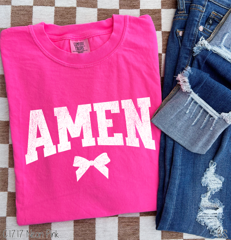 Distressed Amen With Bow #BS7755