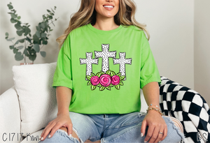 Exclusive Three Crosses With Flowers #BS6557