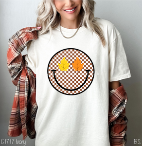 Fall Checkered Leaf Smile #BS7171