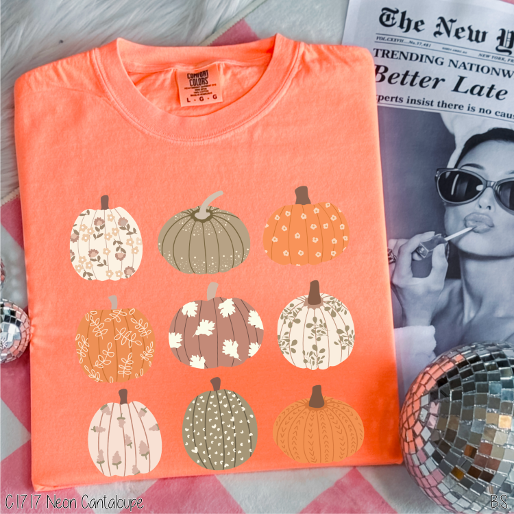 Fall Floral Pattern Pumpkin Collage #BS8342