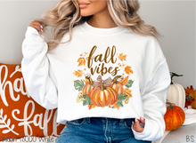 Load image into Gallery viewer, Fall Vibes Bow Pumpkin With Leaves #BS7143
