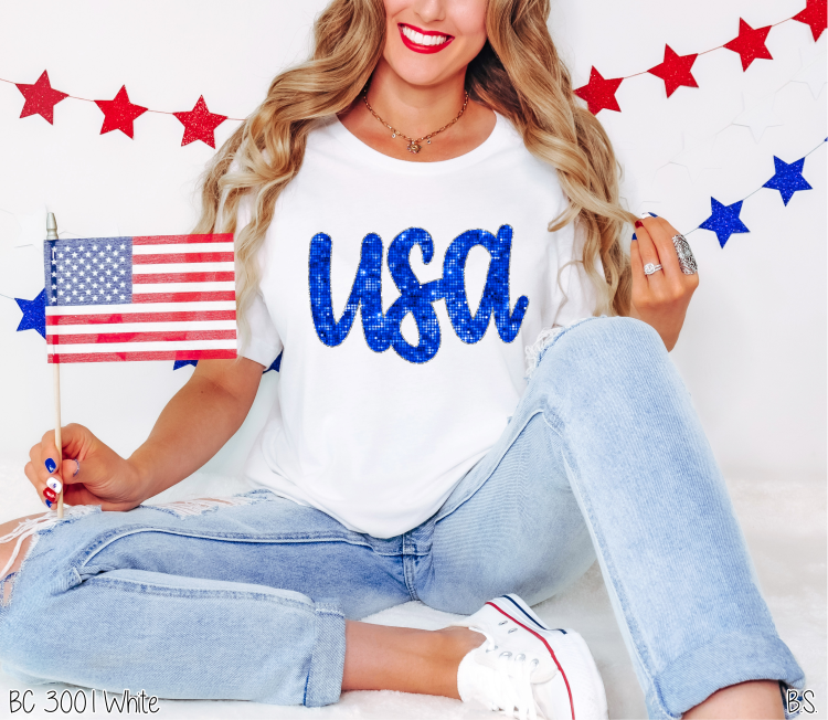 Faux Bling Blue USA #BS6917