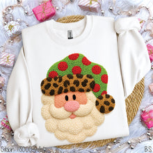 Load image into Gallery viewer, Faux Chenille Santa Leopard Hat #BS8617
