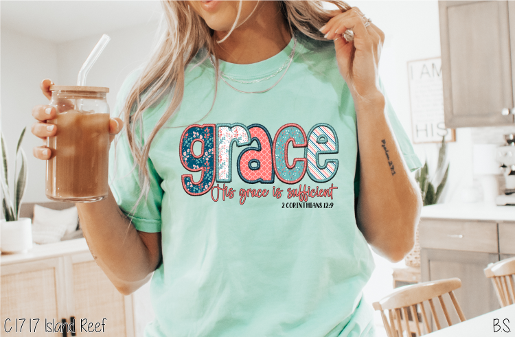 Faux Embroidery His Grace Stitched #BS6755