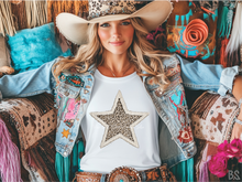Load image into Gallery viewer, Faux Fabric Leopard Print Star #BS8876
