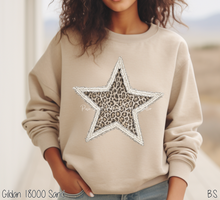 Load image into Gallery viewer, Faux Fabric Leopard Print Star #BS8876
