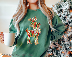 Faux Glitter Reindeer Coquette #BS7581