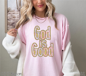 Faux Glitter God Is Good #BS6536