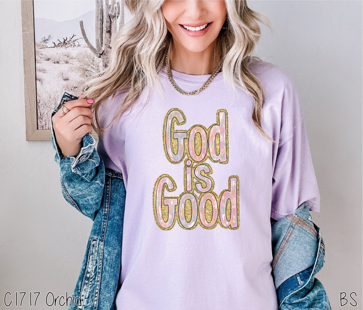 Faux Glitter God Is Good #BS6536