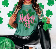 Load image into Gallery viewer, Faux Glitter Lucky Bow Clover #BS8957
