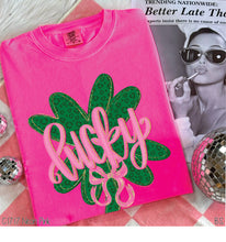 Load image into Gallery viewer, Faux Glitter Lucky Bow Clover #BS8957
