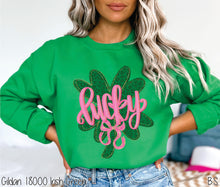 Load image into Gallery viewer, Faux Glitter Lucky Bow Clover #BS8957
