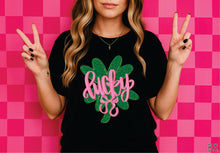 Load image into Gallery viewer, Faux Glitter Lucky Bow Clover #BS8957
