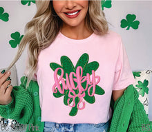 Load image into Gallery viewer, Faux Glitter Lucky Bow Clover #BS8957
