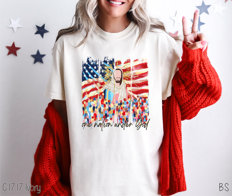 Faux Glitter One Nation Under God #BS8169