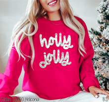 Load image into Gallery viewer, Faux Glitter Sequin Holly Jolly #BS6263
