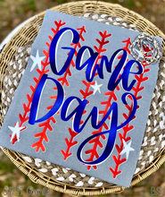 Load image into Gallery viewer, Faux Metallic Baseball Stitch Game Day #BS8978
