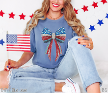 Load image into Gallery viewer, Faux Rhinestone USA Coquette Bow #BS8048 *PREORDER CLOSING SUNDAY 4/20 @ MIDNIGHT CST
