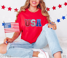 Load image into Gallery viewer, Faux Sequin Embroidery USA #BS6967
