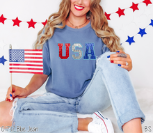Load image into Gallery viewer, Faux Sequin Embroidery USA #BS6967
