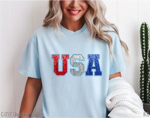 Faux Sequin Embroidery USA #BS6967