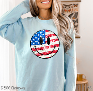 Faux Sparkle American Flag Smile #BS6727