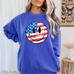 Faux Sparkle American Flag Smile #BS6727