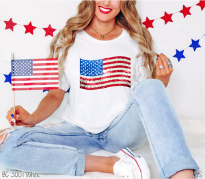 Faux Sparkle American Flag #BS6896