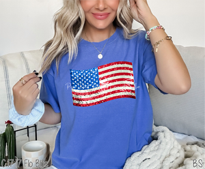 Faux Sparkle American Flag #BS6896