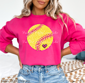 Faux Sparkly Cute Softball #BS6472