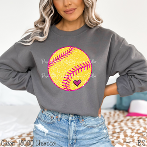 Faux Sparkly Cute Softball #BS6472