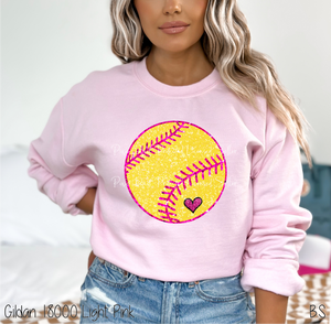 Faux Sparkly Cute Softball #BS6472