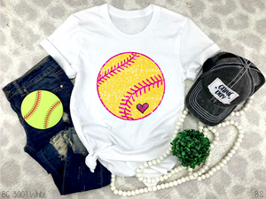 Faux Sparkly Cute Softball #BS6472