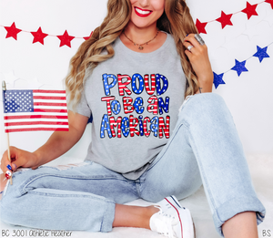 Flag Letters Proud To Be An American #BS5502