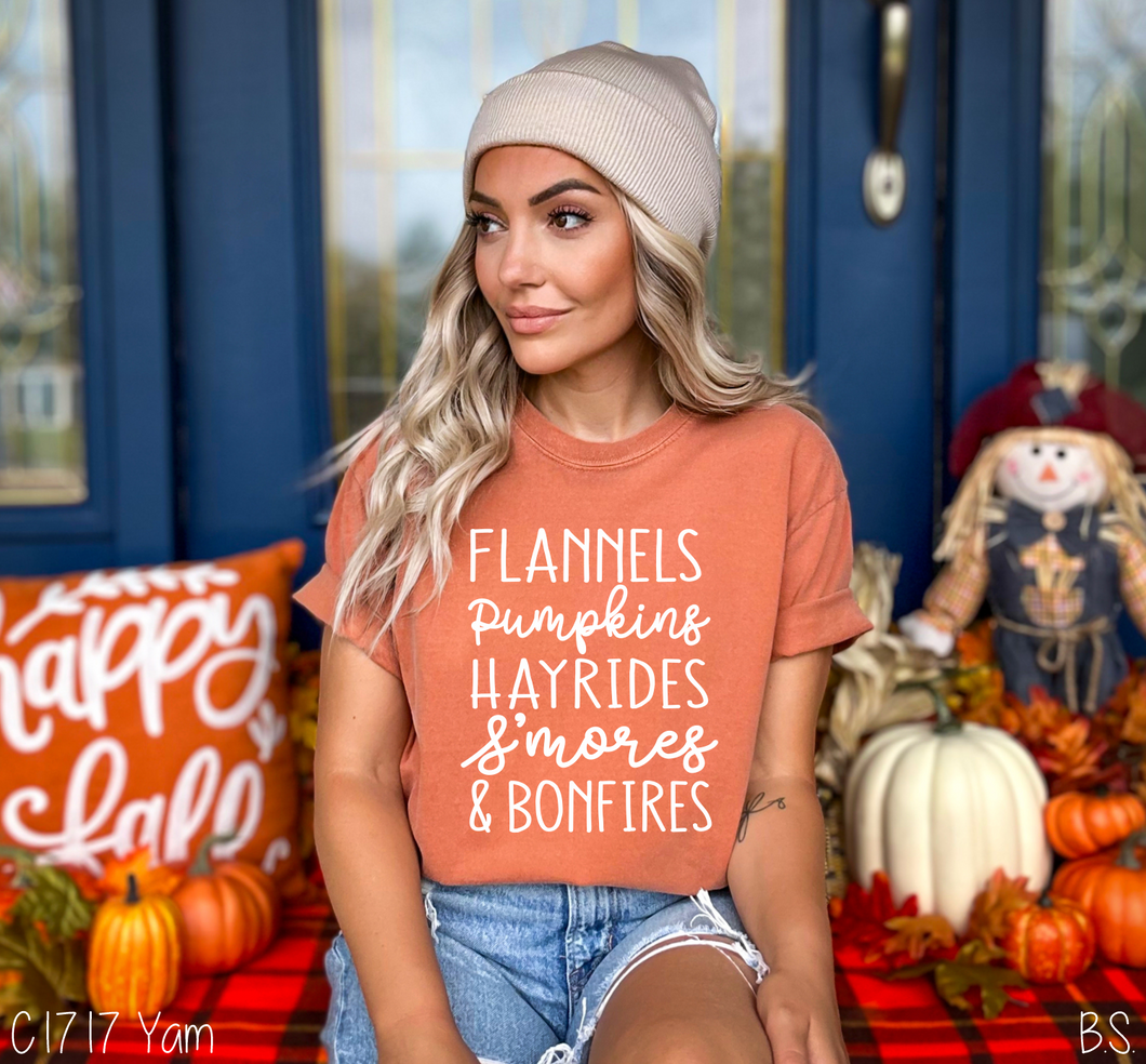 Flannels Pumpkins Hayrides And Smores #BS833