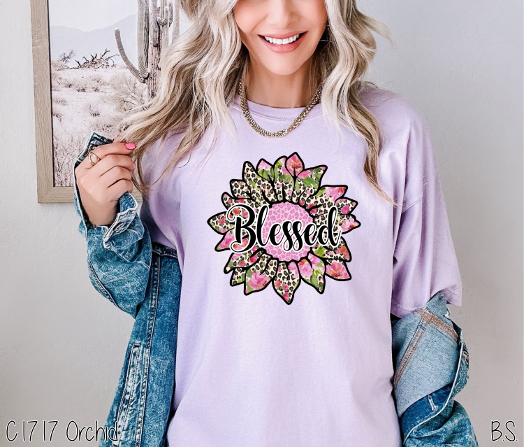 Floral Leopard Sunflower Blessed #BS5307