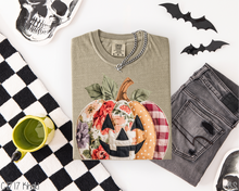 Load image into Gallery viewer, Floral Patchwork Faux Stitch Pumpkin #BS8507
